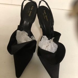 Kate spade Black satin slingback pumps size 8